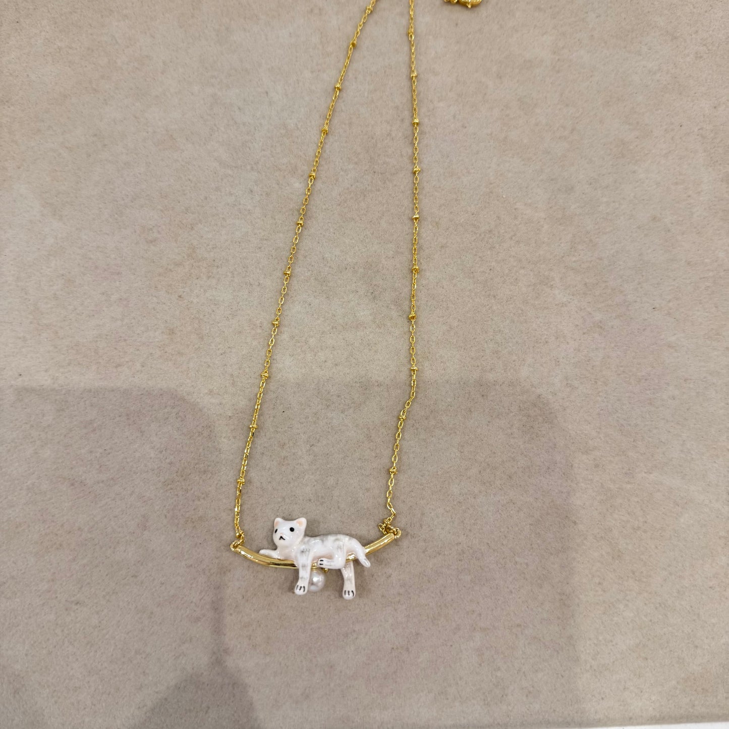 White Cat Necklace