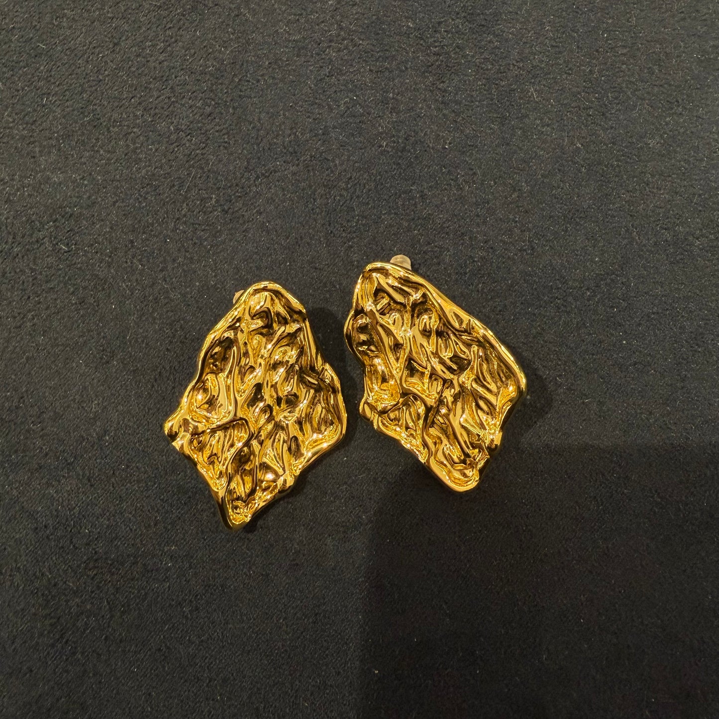 Gold geometric earrings Cloisonné
