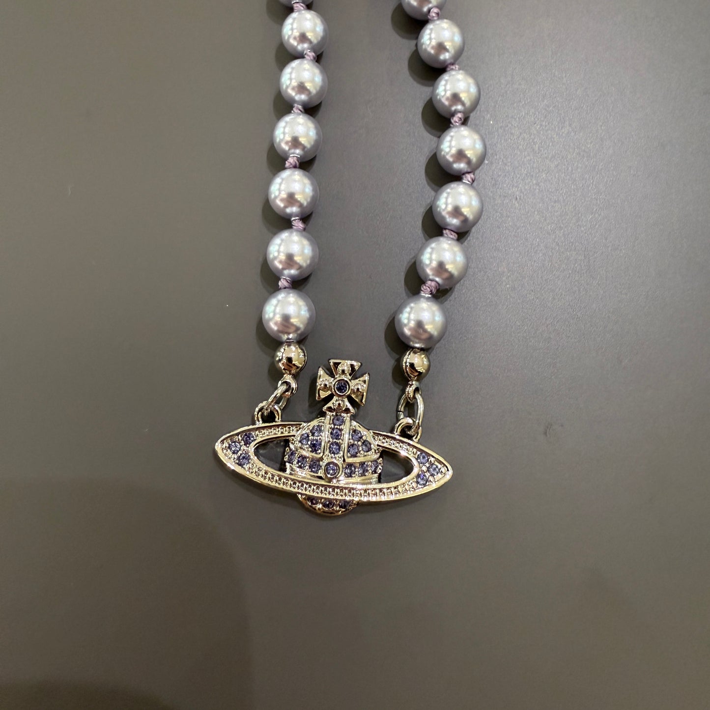 Vivienne Westwood purple pearl necklace