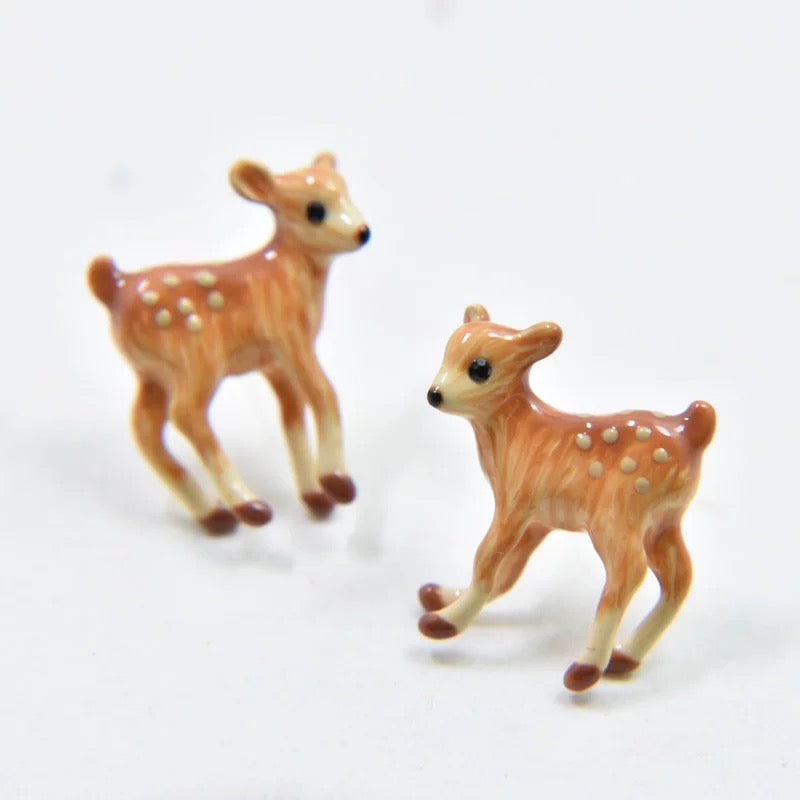 Handmade Enamel Bambi Earrings Cloisonné