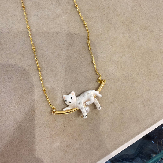 White Cat Necklace