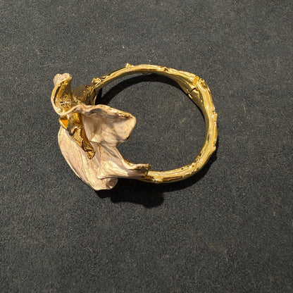 White iris leaf bracelet Cloisonné