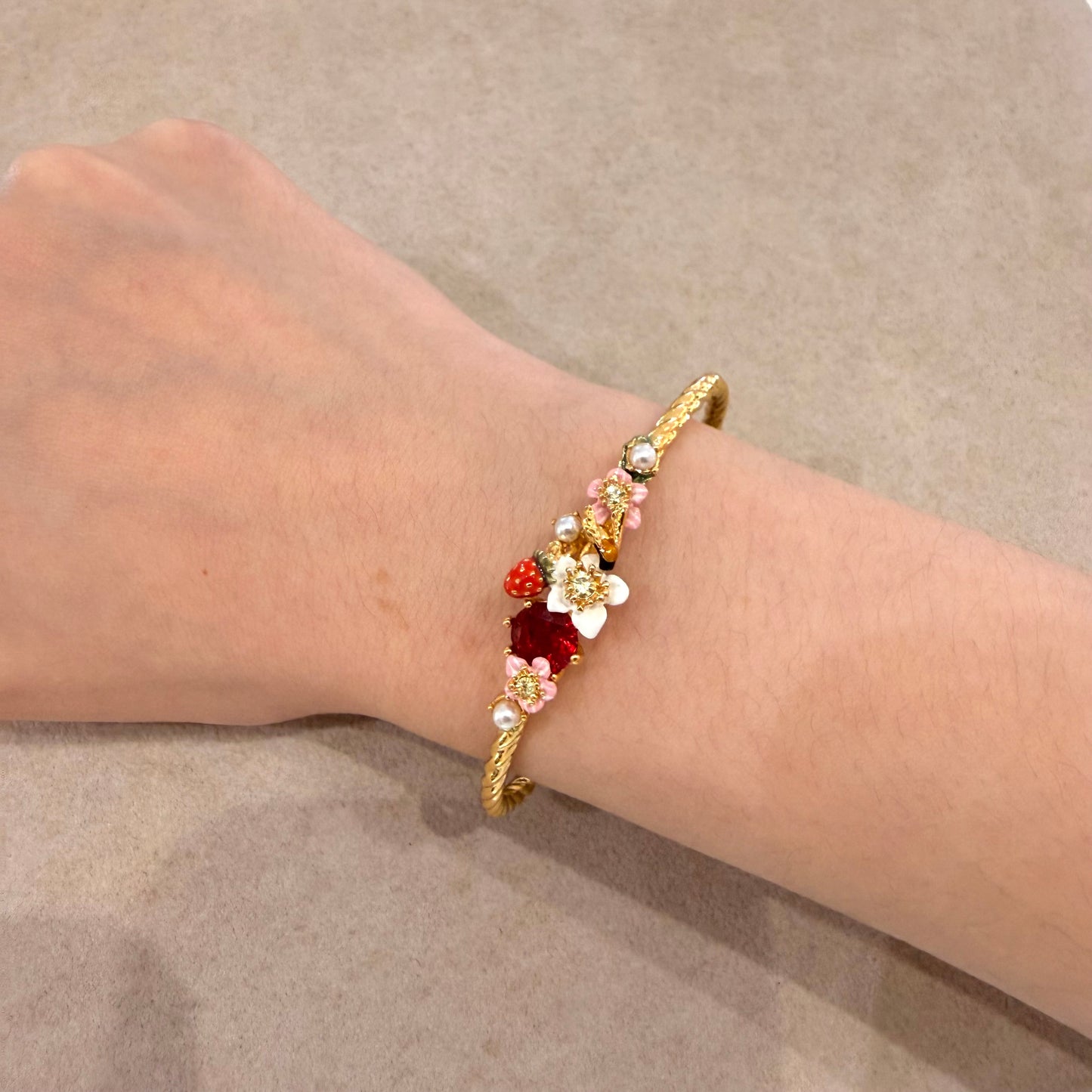 Strawberry & Ruby Garden Bangle