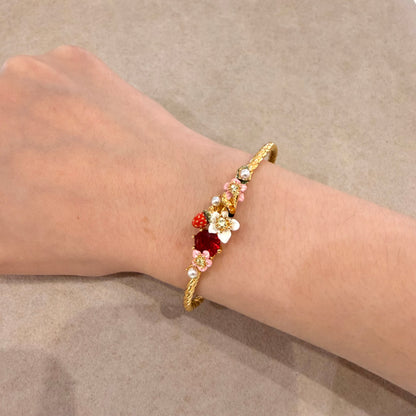 Strawberry & Ruby Garden Bangle