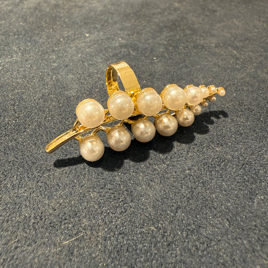 Leaf pearl ring Cloisonné