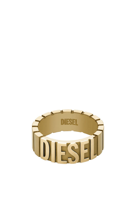 Gold-Tone Stainless Steel Ring Diesel