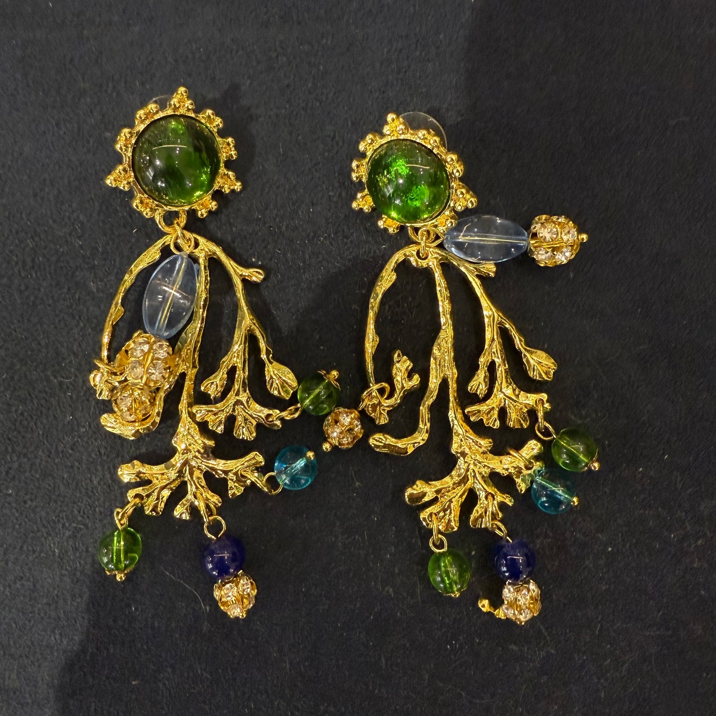 Colorful dangle earrings Cloisonné