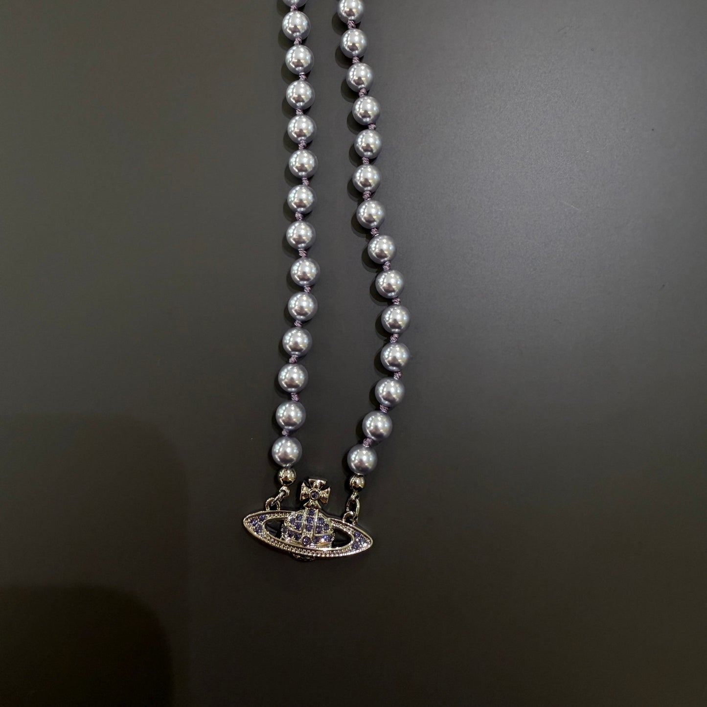 Vivienne Westwood purple pearl necklace