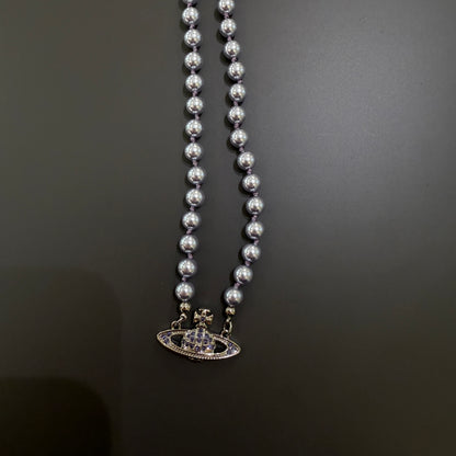 Vivienne Westwood purple pearl necklace
