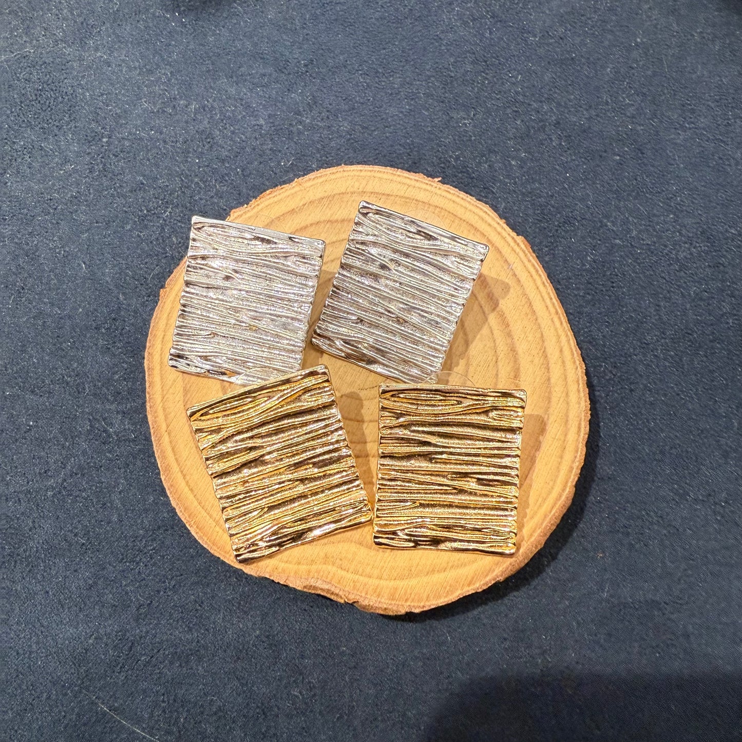 Square shaped earrings Cloisonné