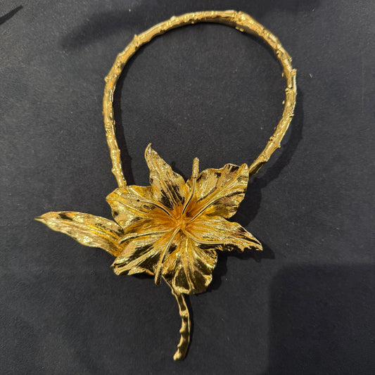 Floral flower collar necklace Cloisonné