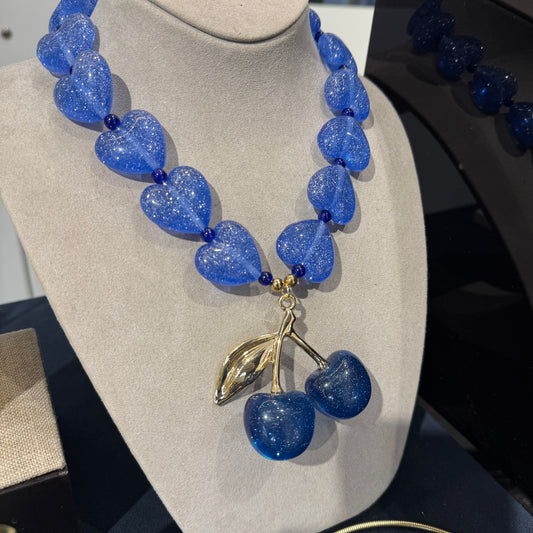 Bluerry necklace Cloisonné