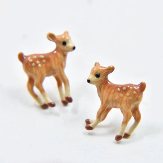 Handmade Enamel Bambi Earrings Cloisonné