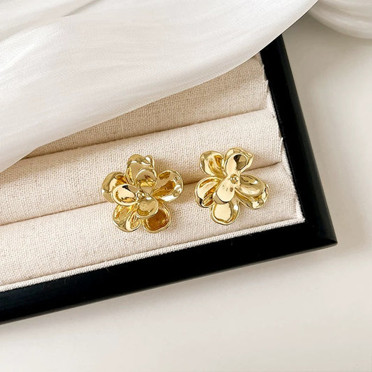 Golden Bloom Earrings Cloisonné